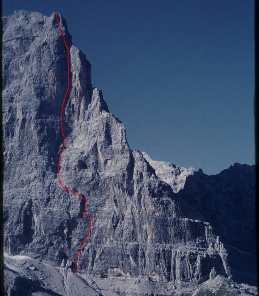 Il Crozzon con la via Gabrielli