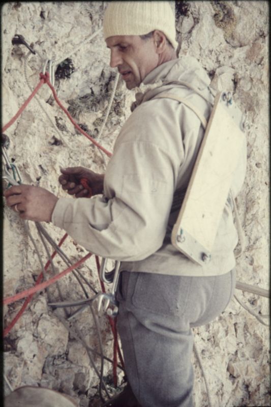 Marino Stenico sul pilaswtro dei Mugoni. Catinaccio